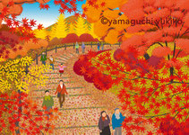 紅葉狩り　イラスト