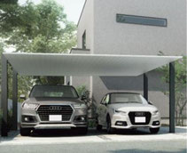 リクシル：カーポートSC、Ｇルーフ、アーキフラン、スタイルコートなど耐積雪・耐風圧に優れています。