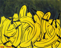 Thomas Baumgärtel  "Bananenberg", Spraylack auf Leinwand,  55x71cm, 1993 / € 5.300,-