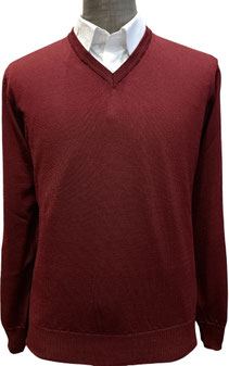 Pullover V manica lunga merino