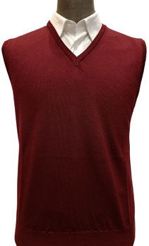 Pullover V senza maniche merino