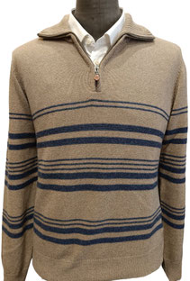 Polo zip Royal lana a righe - Vari colori