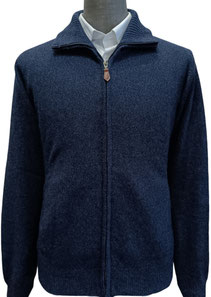 Cardigan zip lana 2 fili tinta unita con tasche - Vari colori