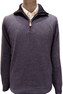 Mezza zip lana 2 fili tinta unita - Vari colori