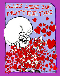 muttertag,liebe,gupis huhn, seidenhühner