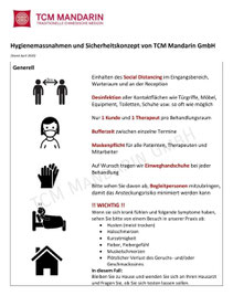 Description of the hygiene measures at TCM Mandarin 