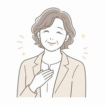 中年女性受講者のイラストイメージ