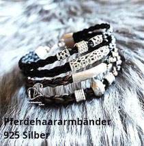 Pferdehaar Armbänder 925 Silber