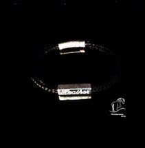 Pferdehaararmband-eckig geflochten-Karabinerverschluss-Modell S11a- 925 Sterling Silber