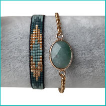 Armband inclusief weefarmband met Miyuki kralen met magneetsluiting