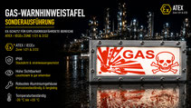 Keiler - Gas-Warnhinweistafel EX-Schutz Sonderausführung (non-emergency)
