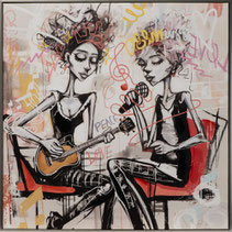 impression toile tableau decoration intérieure moderne tendance desgin chic contemporain luxe promo solde idee cadeau noel anniversaire tag basquiat chanteur musique artiste guitare fauteuil pop groupe