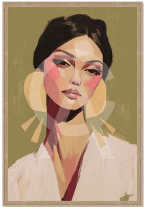 impression toile tableau peinture femme boucle d'oreille gitane decoration moderne tendance design idee cadeau anniversaire noel mariage paques contemporain chic luxe raffinement primo soldes