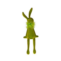 lapin floqué velour orange jaune wernervoss  magenta decoration paque idee cadeau noel anniversaire naissance homme femme  couleur fantaisie rafinement jolie table oeuf chocolat noeud gourmandise poule luxe chix promo solde assis etagère boa plumes