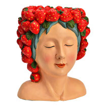 pot fleur vase décoration ete fraise portrait tete femme sicile rouge moderne tendance deco design popart fantaisie chaud