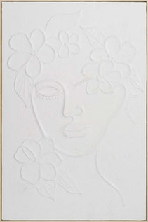 portrait hidden lady imageland peinture 3D blanche toile tableau idee deco cadeau anniversaire emmenagement noel paque homme femme chambre moderne tendance design contemporain lux chic soldes promo fantaisie discretion cachée fleurs visage 