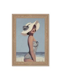 impression pvc tableau baigneuse chapeau retro toile cadre encadrement idee cadeau noel anniversaire paques plage ete decoration tendance fete mere maman papa papi pere memere