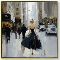 toile tableau peinture decoration idee cadeau noel anniversaire paque tendance moderne design contemporain chic raffine luxe promo petit prix soleil vacances farniente cocktail nature ville pluie parapluie soirée gala NY