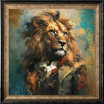 impression toile tableau cadre vernie brillant chat botté choc luxe classe raffiné elegant promo solde idee cadeau anniversaire noel collection nouveaute moderne design tendance chapeau salon lion charles 