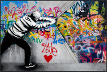 impression vernie laquée brillant graffiti urbain tag art moderne design tendance decoration tableau toile coeur chic luxe original idee cadeau noel mariage anniversaire homme femme ado promo solde