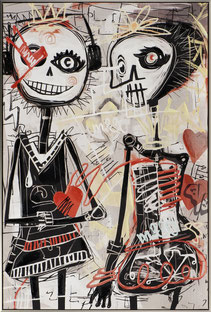 impression toile tableau repro basquita trash pantin squelette torture decoration intérieure moderne tendance design fun originale contemporain idée cadeau noel anniversaire mariage homme femme couple amour chic luxe cher petit prix solde promo 