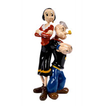 statue sculpture heros BD Popeye Oliv couple ancre marine pipe epinard muscle idee cadeau anniversaire mariage paque noel promo solde decoration moderne tendance design retro souvenir pop art artiste oeuvre 