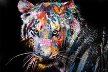 comic art lion tigre pop impression acrylique photographie decoration moderne tendance actuelle murale idee cadeau noel anniversaire naissance promo solde luxe