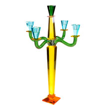 chandelier bougeoir verre urano couleur decoration moderne tendance design retro bougie bleu vert orange 60cm idee cadeau anniversaire noel paques luxe chix promo soldes