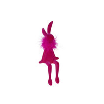 lapin floqué velour orange jaune wernervoss  magenta decoration paque idee cadeau noel anniversaire naissance homme femme  couleur fantaisie rafinement jolie table oeuf chocolat noeud gourmandise poule luxe chix promo solde assis etagère boa plumes