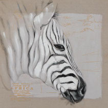 peinture toile tableau décoration zèbre animaux rayures cheval equiné ongulé moderne tendance design dessin trait africa texte