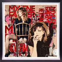 Impression toile tableau plexi cadre encadrement decoration libertine catin idee cadeau anniversaire noel paque mariage fan homme femme Mylene Farmer chanteuse