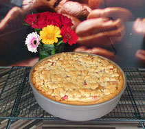 Rhabarberkuchen mit Vanillequark Stoneware rund Pampered Chef