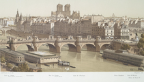 L'Ile de la Cité et le Pont-Neuf en 1878. Quai de l'Horloge entre le pont-Neuf et le pont-au-Change, vue du quai du Louvre. Hoffbauer, Fédor.