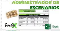 Administrador escenarios Microsoft Excel