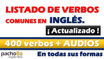 Descarga gratis listado de 400 verbos en inglés