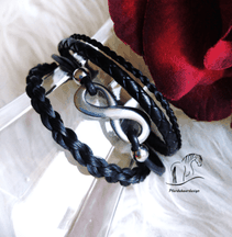 Pferdehaararmband Infinity, Leder