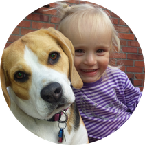 Unser Hund Josie mit Emma