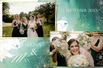 Fotoboxlayout für eine Hochzeit mit zwei Bildern pro Ausdruck
