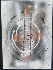 mit der Leiter aufsteigen Acrylbilder abstrakt Acrylbilder Acrylmalerei abstrakte Malerei erwin Konrad Konrad Malerei Kunstmalerei moderne Leinwandbilder 