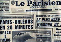 première page du journal Le Parisien ; Paris Orléans en 20 minutes