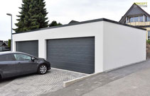 Garage mit Carport auf Stahlstützen