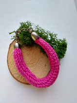 Gehaakte armband pink