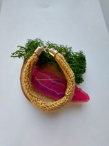 Gehaakte armband bruin