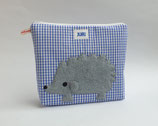 Kulturbeutel Windeltasche Igel für Kinder mit eigenem Namen personalisiert