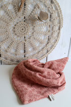 Dreieckstuch peach mit bordeaux Blumen