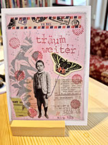 träum weiter Collage mixed media Postkarte