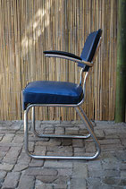 Vintage Sledestoel / zetel / fauteuil blauw