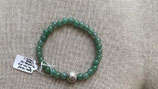 Bracelet en Aventurine 6 mm avec Intercalaire Symbole Tibétain Argenté