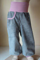 Pumphose Cord grau/ rosa Ringel