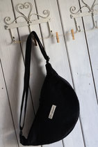 Mond-Bauchtasche, Cord schwarz